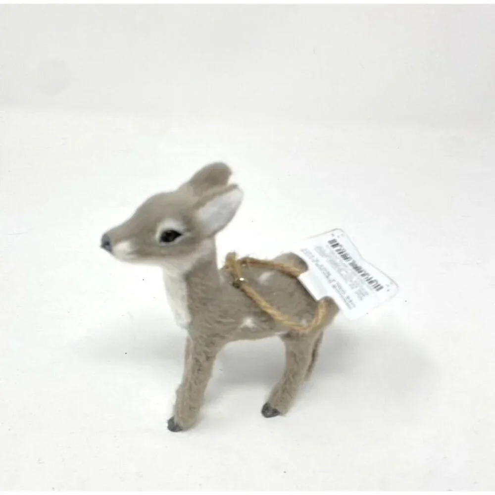 Target Faux Fur Grey Deer Christmas Tree Ornament Gray with Spots Wondershop™